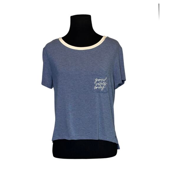 American Eagle Good Vibes blue short sleeves T-shirt size Small - Picture 1 of 14